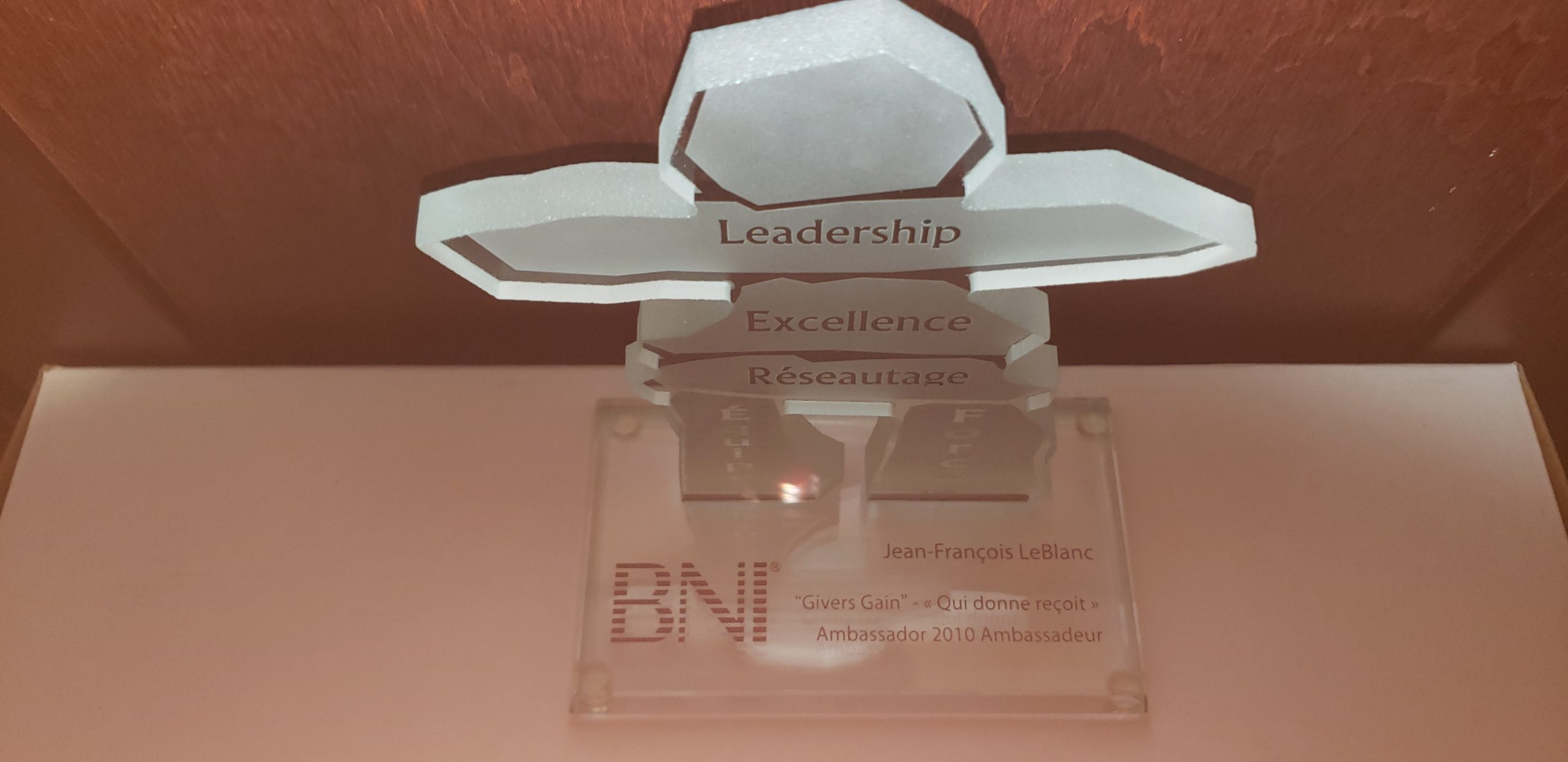 Quelques diplômes de mon temps dans les BNI (Business Network International)