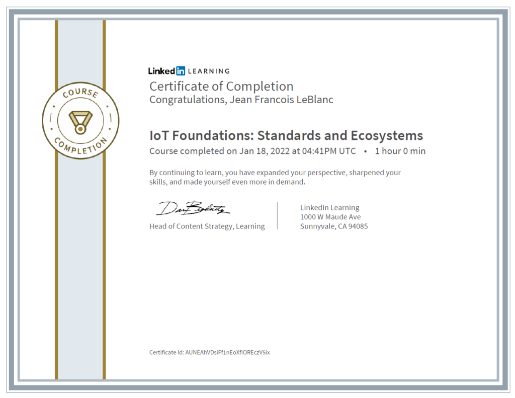 CertificateOfCompletion_IoT Foundations Standards and Ecosystems